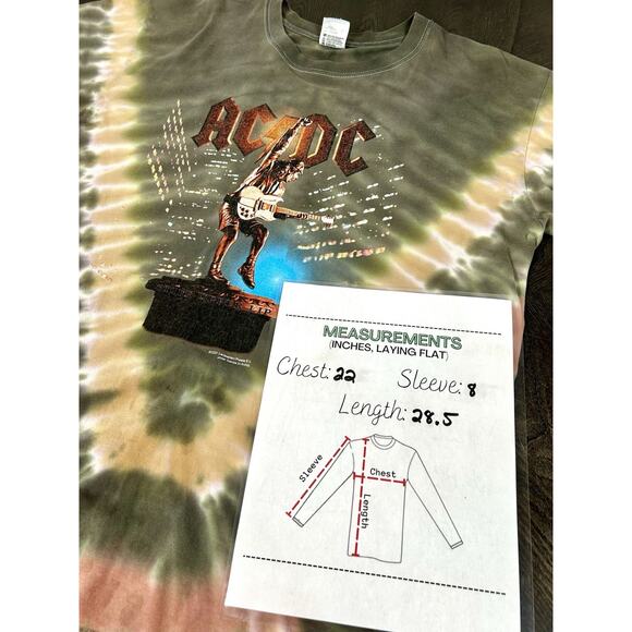 2001 AC/DC Stiff Upper Lip Tour Concert Band T Shirt Double Sided Tie Dye Mens L - Picture 11 of 15
